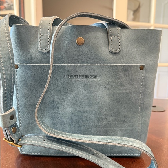 Portland Leather Mini Crossbody Bag “Aqua” NEW - Picture 3 of 13